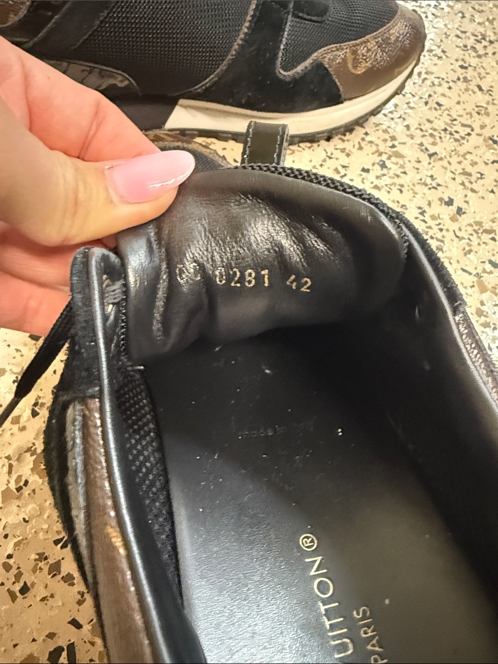Black Louis Vuitton Monogram Accent Women’s Sneakers - Picture 6 of 9
